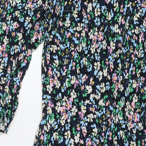 Marks and Spencer Womens Multicoloured Floral Viscose Maxi Size 8 Round Neck Zip