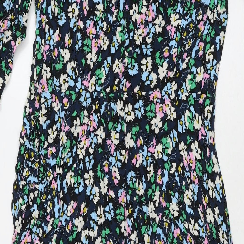 Marks and Spencer Womens Multicoloured Floral Viscose Maxi Size 8 Round Neck Zip