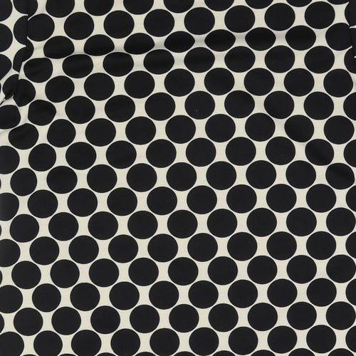 Dorothy Perkins Womens Black Polka Dot Polyester T-Shirt Dress Size 12 Round Neck Pullover