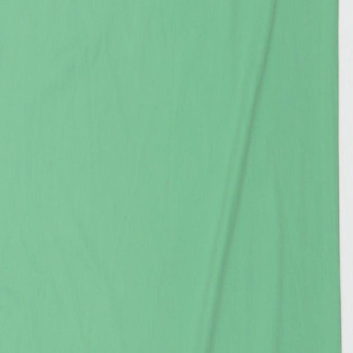 Marks and Spencer Womens Green Polyester Slip Dress Size 12 Square Neck Pullover