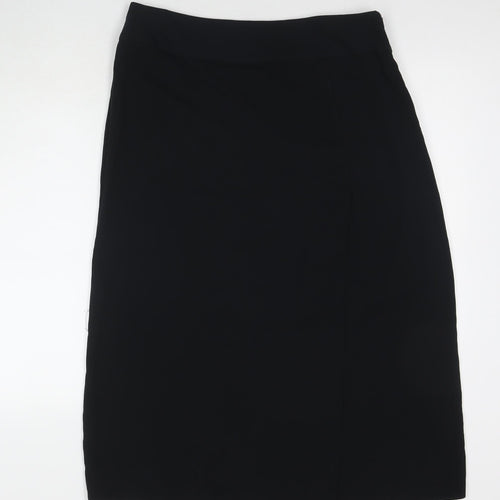 Marks and Spencer Womens Black Polyester Maxi Skirt Size 14 Zip