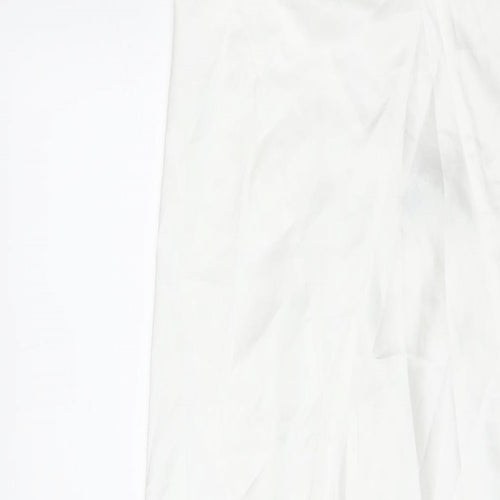 ASOS Womens White Polyester Maxi Size 12 V-Neck Pullover - Side Slit(s)