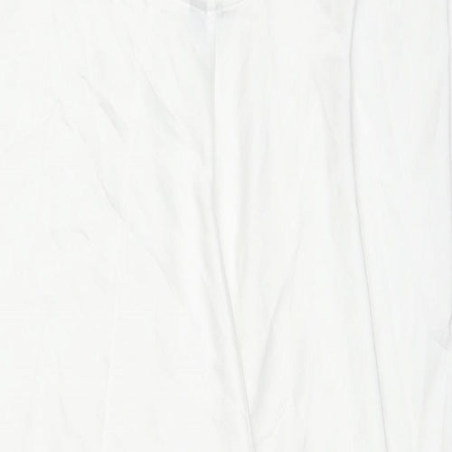 ASOS Womens White Polyester Maxi Size 12 V-Neck Pullover - Side Slit(s)