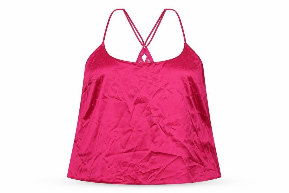 Front view of Marks & Spencer women’s pink solid polyester top pyjama top, size L