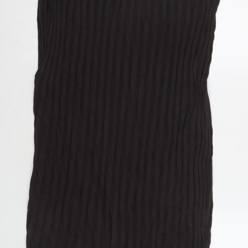Marks and Spencer Womens Brown Polyester Pleated Skirt Size 20
