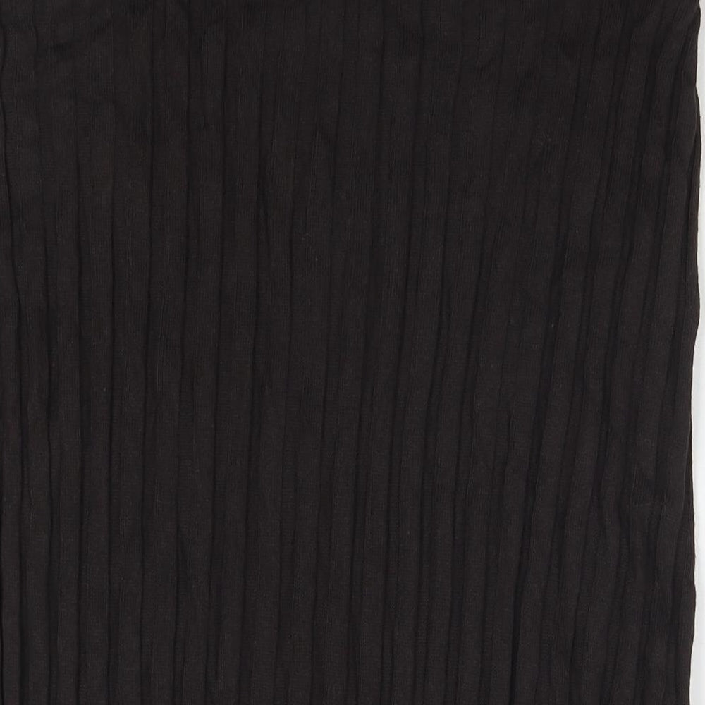 Marks and Spencer Womens Brown Polyester Pleated Skirt Size 20