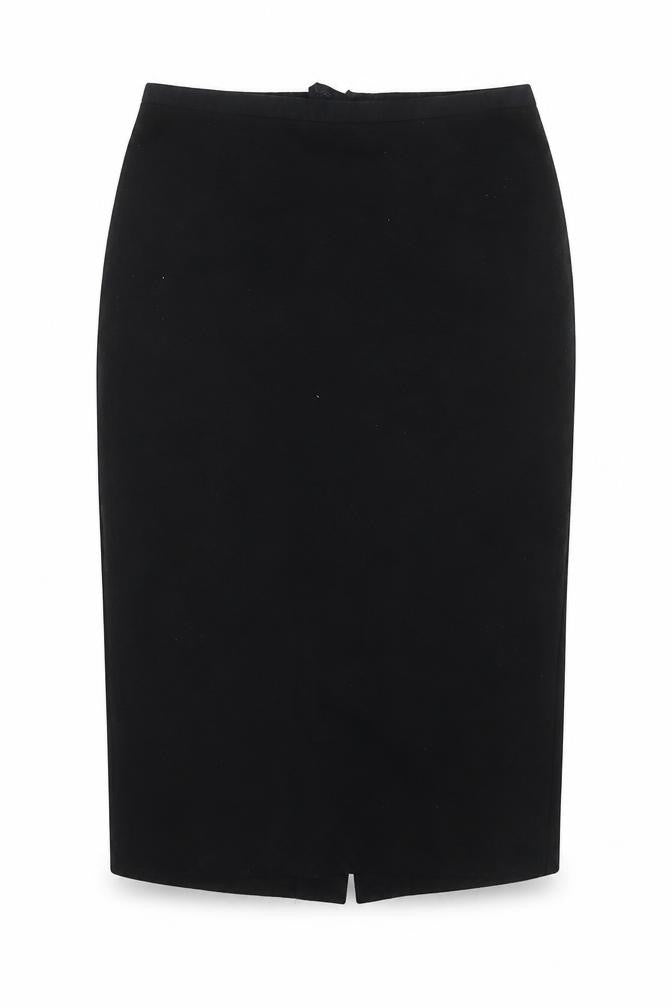 Front view of Next women’s black polyester straight & pencil skirt, size UK 10, zip