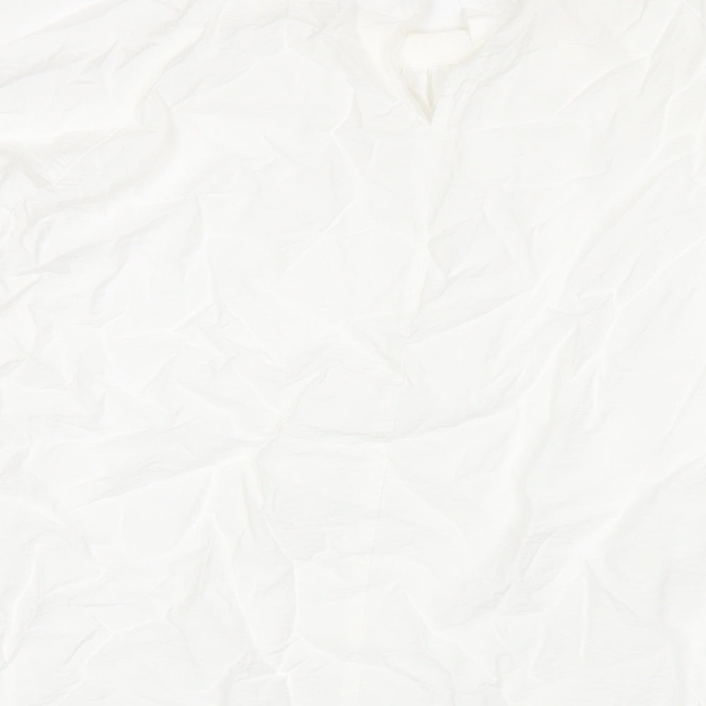 Marks and Spencer Womens White Viscose Basic Blouse Size 18 Round Neck