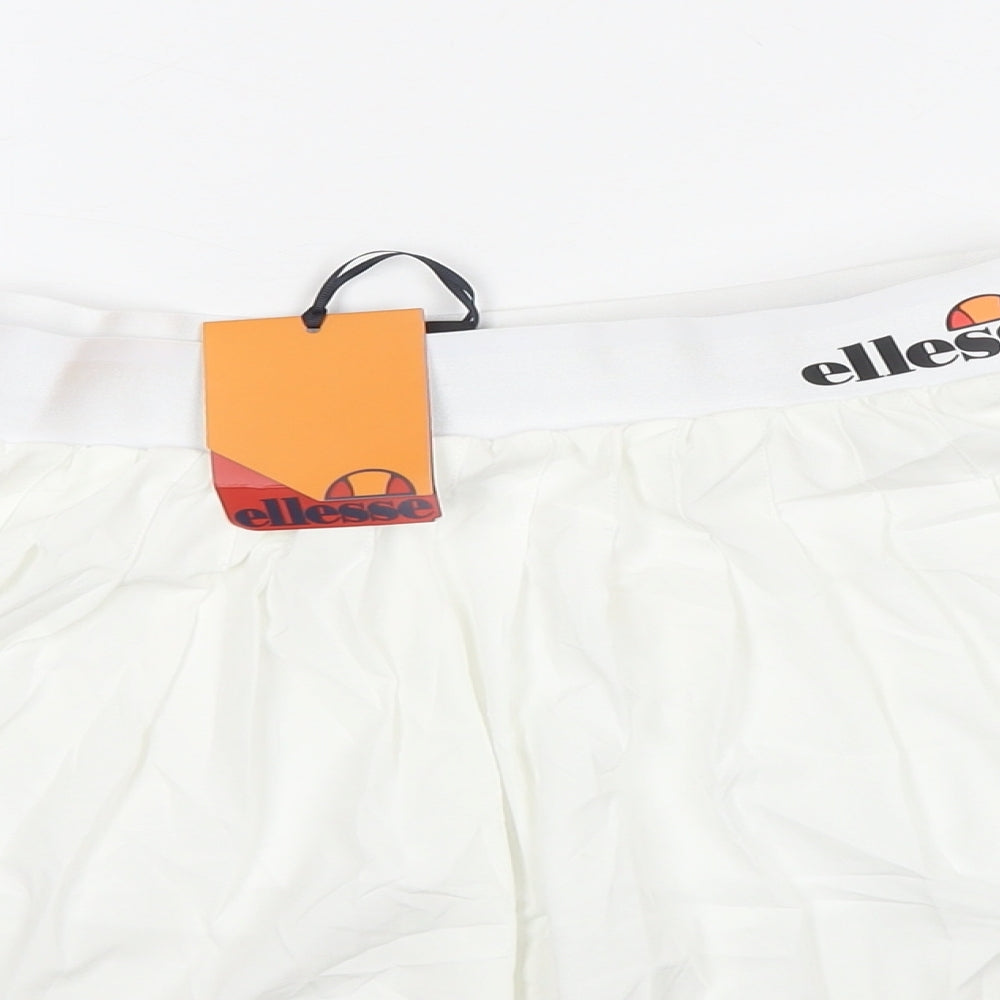 ellesse Womens White Polyester Skort Skirt Size 8 - Logo