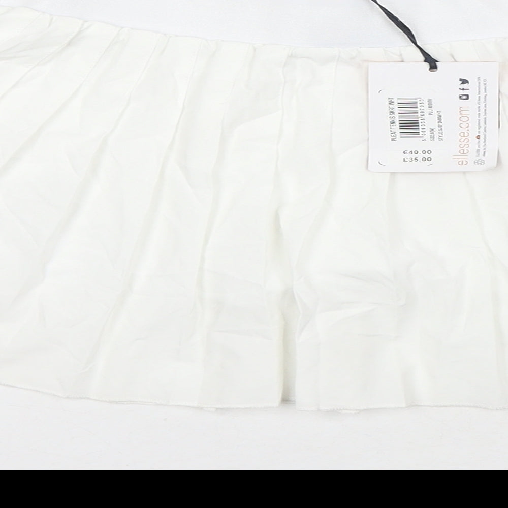 ellesse Womens White Polyester Skort Skirt Size 8 - Logo