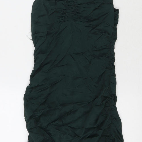 Zara Womens Green Polyester Mini Size S Square Neck Zip