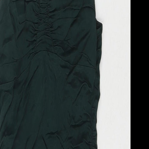 Zara Womens Green Polyester Mini Size S Square Neck Zip