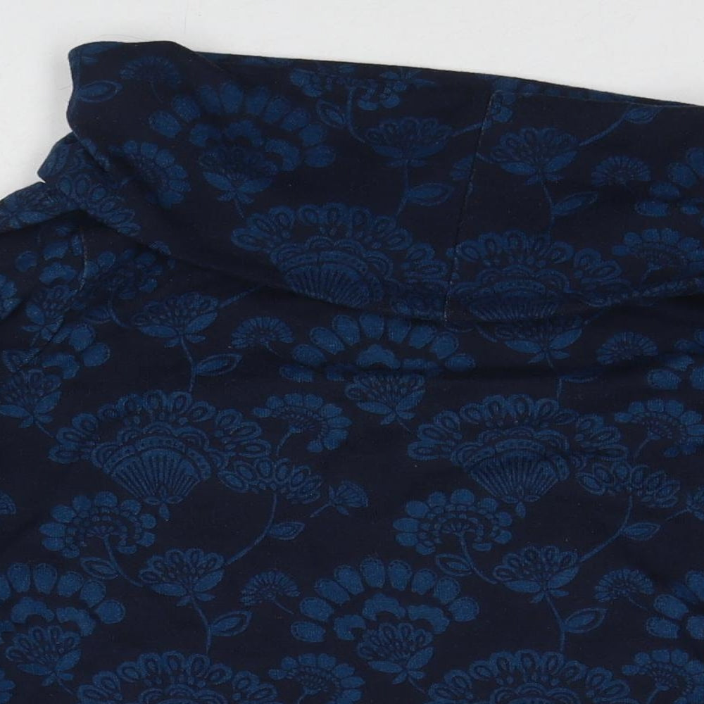 Lily & Me Womens Blue Roll Neck Floral Polyester Pullover Jumper Size 12