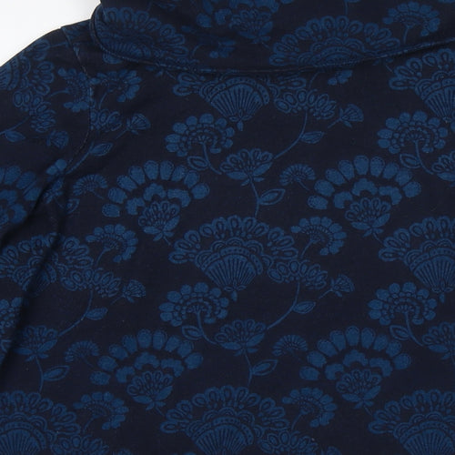 Lily & Me Womens Blue Roll Neck Floral Polyester Pullover Jumper Size 12