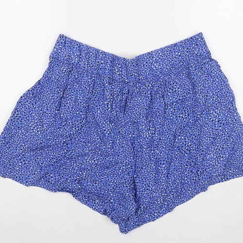 Marks and Spencer Womens Blue Polka Dot Viscose Basic Shorts Size 16 L3 in Regular Pull On