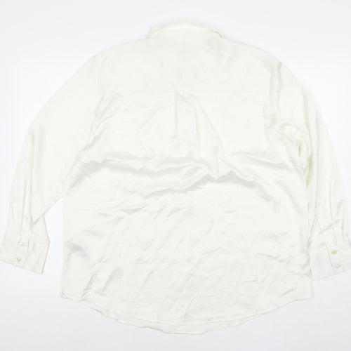 Marks and Spencer Womens White Polyester Basic Button-Up Size 14 Collared