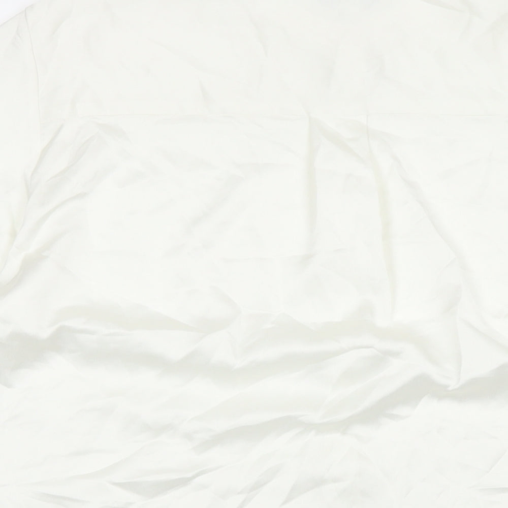 Marks and Spencer Womens White Polyester Basic Button-Up Size 14 Collared