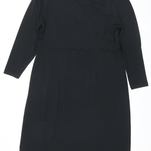 Marks and Spencer Womens Black Polyester Maxi Size 20 V-Neck Pullover
