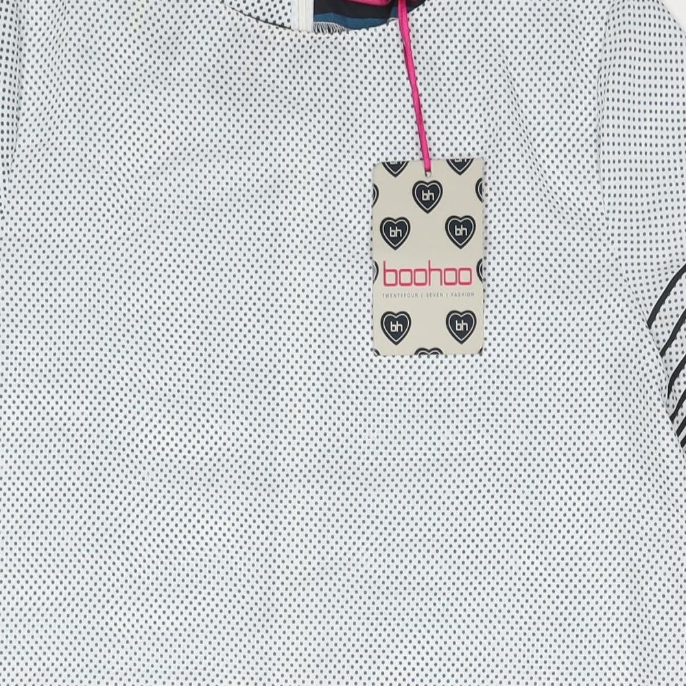 Boohoo Womens Multicoloured Polyester A-Line Size 8 Roll Neck Zip