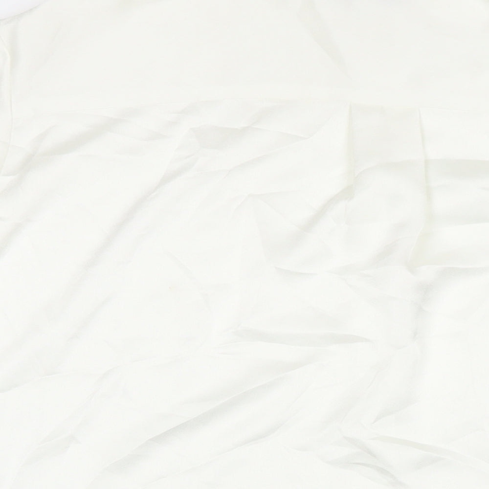 Marks and Spencer Womens White Polyester Basic Button-Up Size 12 Collared