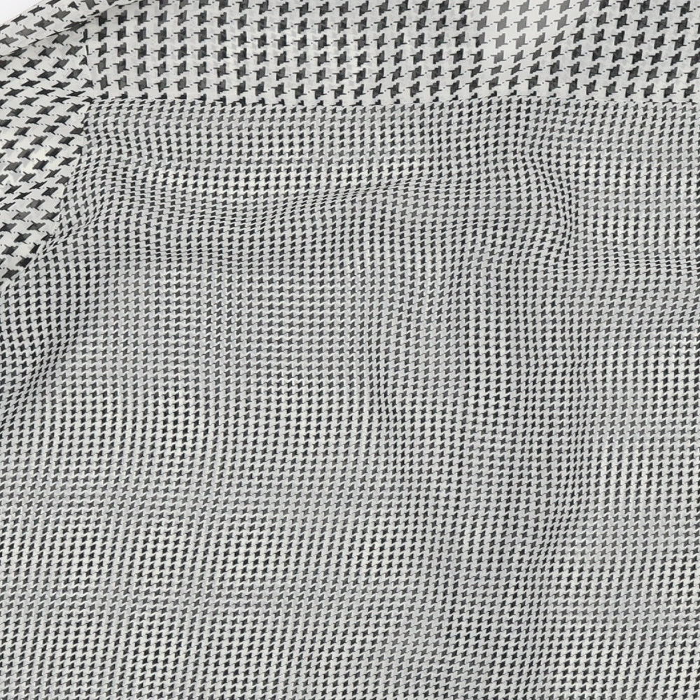 Dorothy Perkins Womens Black Herringbone Polyester Basic Button-Up Size 16 Collared