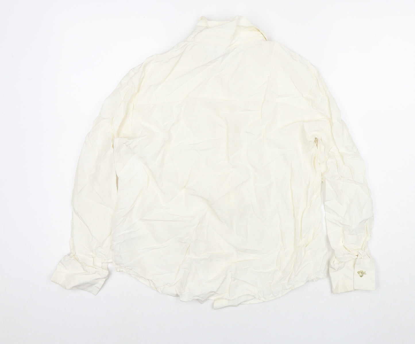 & Other Stories Womens White Viscose Basic Button-Up Size 10 Collared