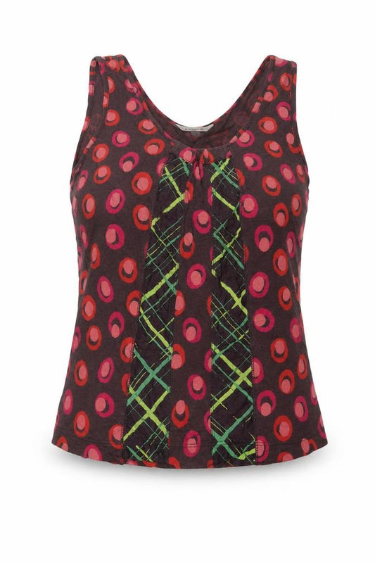 Front view of Sandwich women’s multicoloured geometric polyester basic tank, size M, round neck