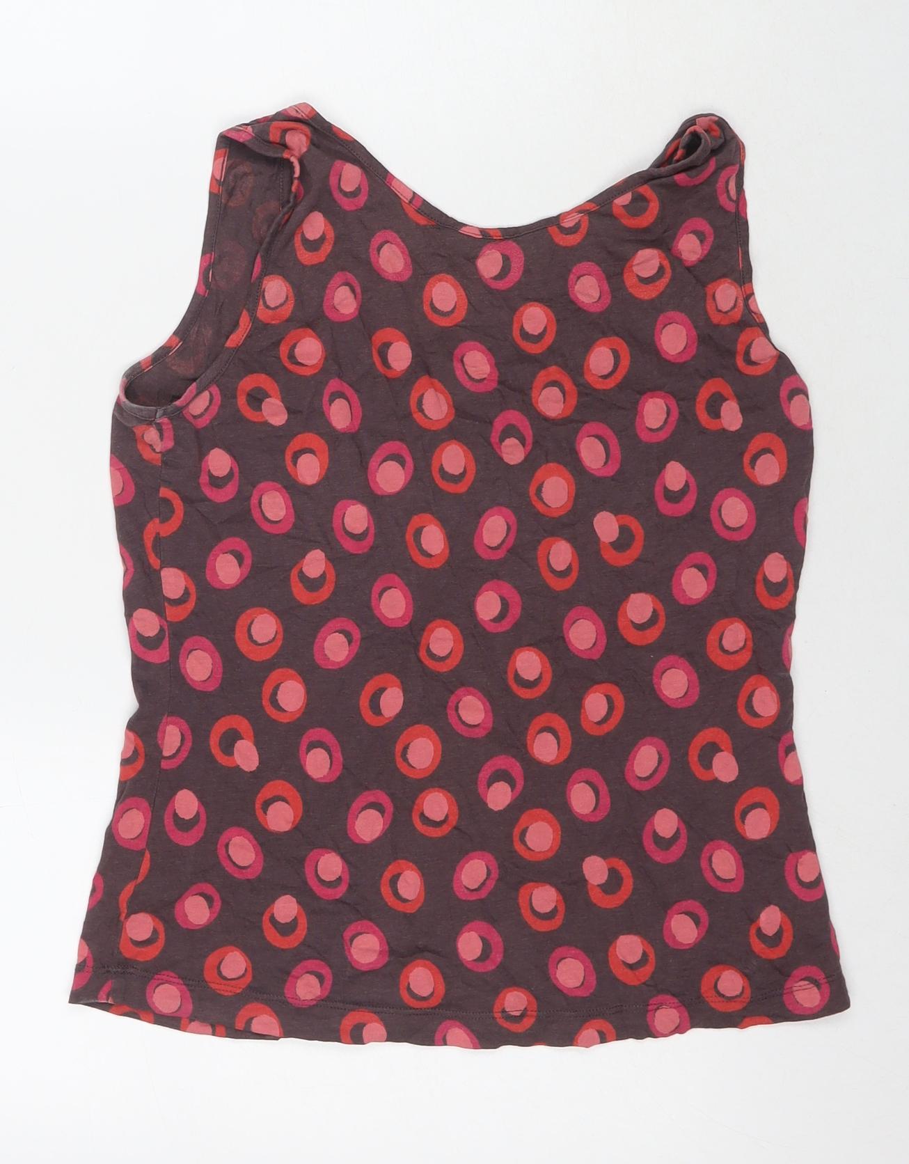 Sandwich Womens Multicoloured Geometric Polyester Basic Tank Size M Round Neck