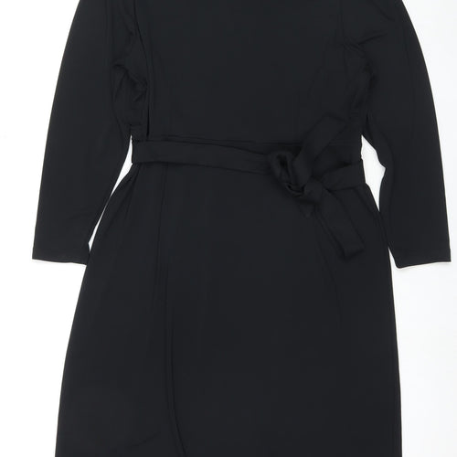 Marks and Spencer Womens Black Polyester Maxi Size 18 Collared Pullover