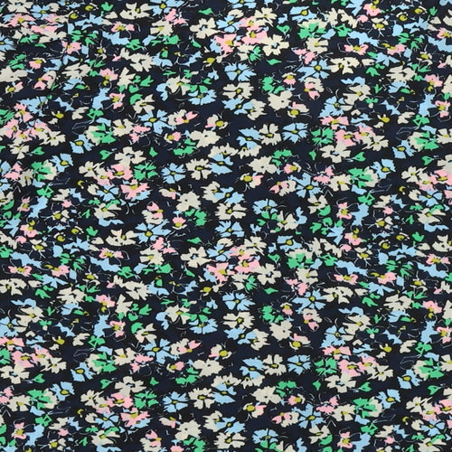 Marks and Spencer Womens Multicoloured Floral Polyester Basic Blouse Size 10 Round Neck