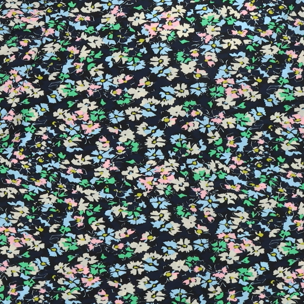 Marks and Spencer Womens Multicoloured Floral Polyester Basic Blouse Size 10 Round Neck