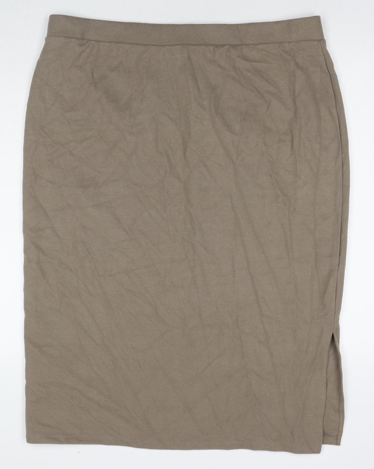 Marks and Spencer Womens Beige Polyester Straight & Pencil Skirt Size 20