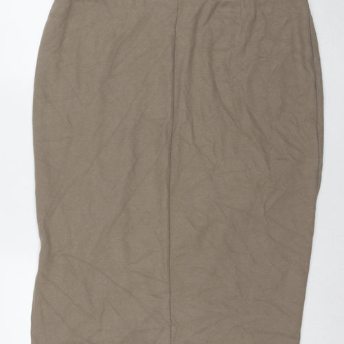 Marks and Spencer Womens Beige Polyester Straight & Pencil Skirt Size 20