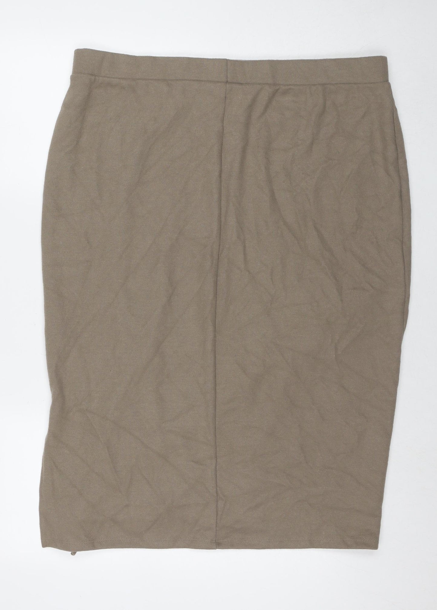 Marks and Spencer Womens Beige Polyester Straight & Pencil Skirt Size 20