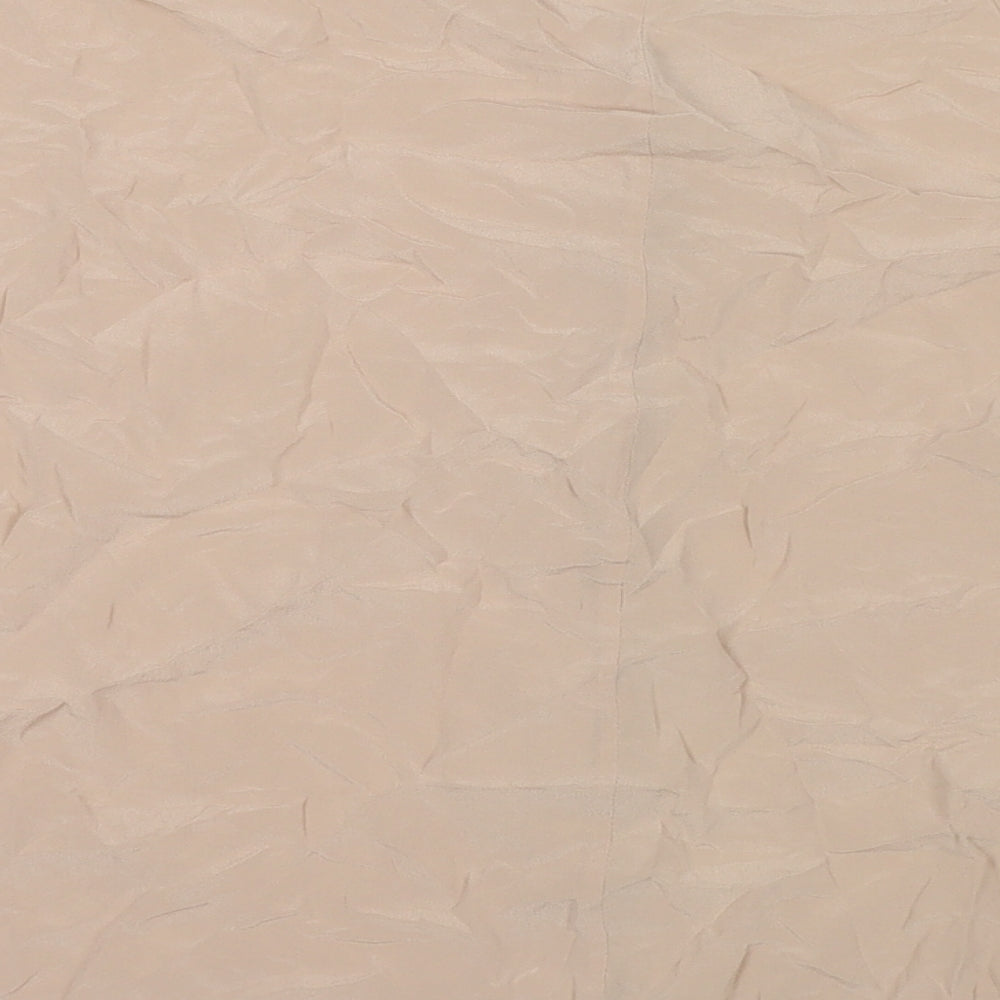 Poetry Womens Beige Silk Basic Button-Up Size 16 Round Neck