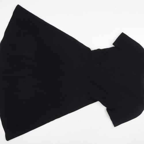 Marks and Spencer Womens Black Polyester Shift Size 8 Round Neck Zip