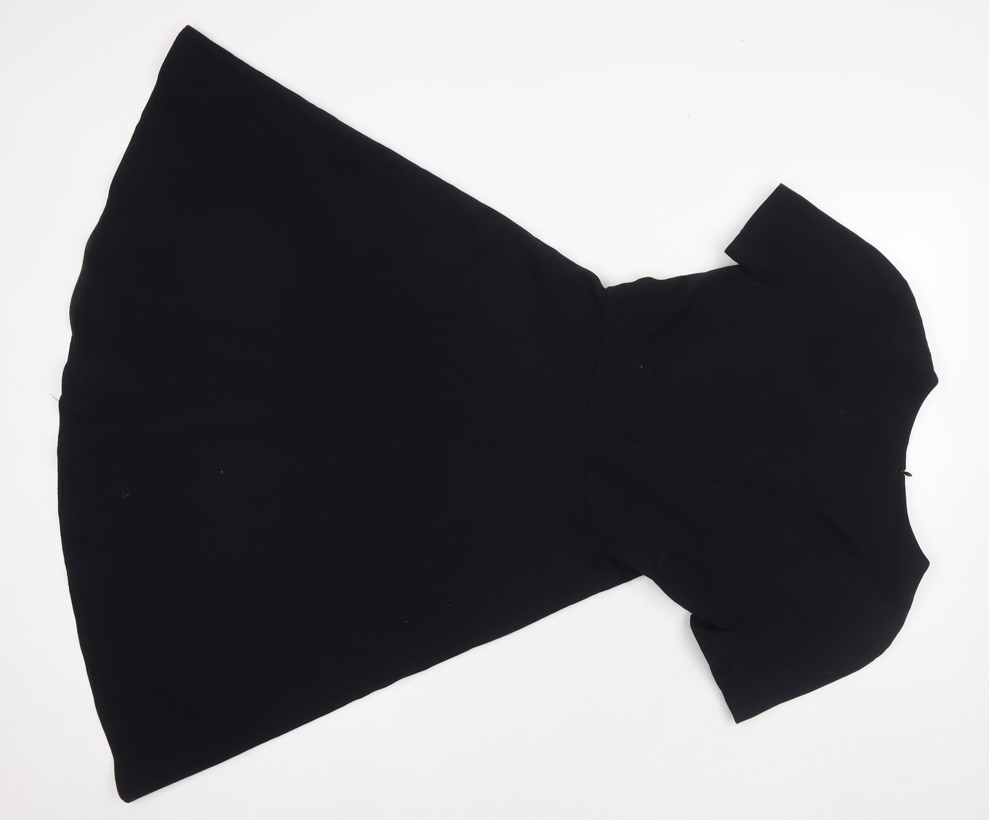 Marks and Spencer Womens Black Polyester Shift Size 8 Round Neck Zip