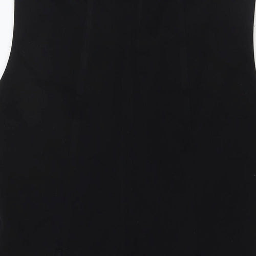 Marks and Spencer Womens Black Polyester A-Line Size 16 Round Neck Zip