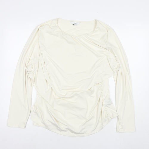 Marks and Spencer Womens White Polyester Basic Blouse Size 24 Round Neck