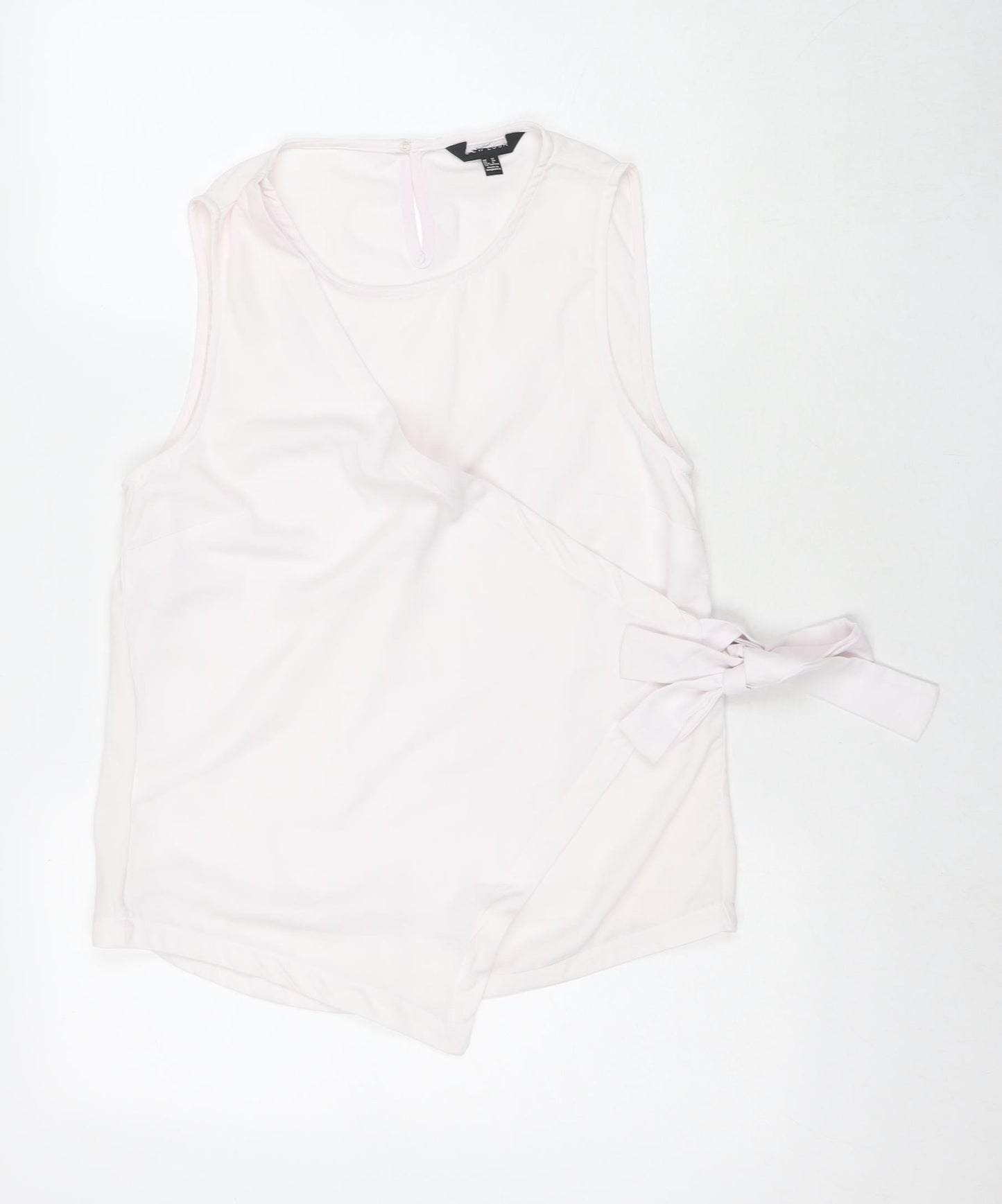 New Look Womens White Polyester Basic Tank Size 12 Round Neck