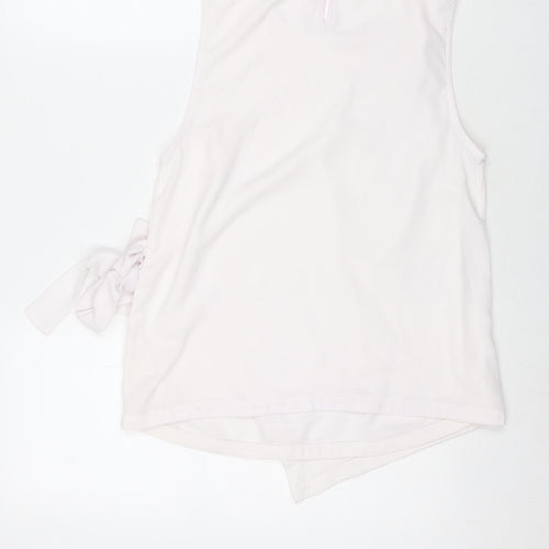 New Look Womens White Polyester Basic Tank Size 12 Round Neck