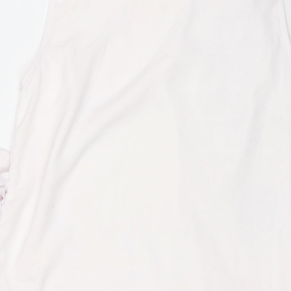 New Look Womens White Polyester Basic Tank Size 12 Round Neck