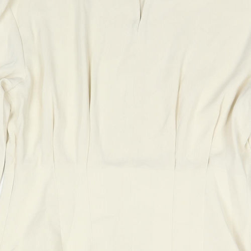 Marks and Spencer Womens Ivory Polyester Basic Blouse Size 10 Round Neck