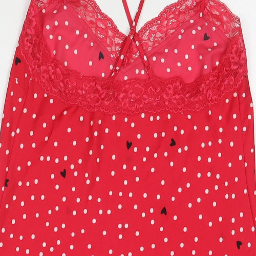 Marks and Spencer Womens Red Polka Dot Polyester Babydoll Dress Size 10 - Hearts