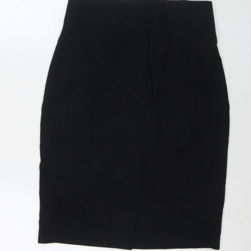 Marks and Spencer Womens Black Viscose Straight & Pencil Skirt Size 10