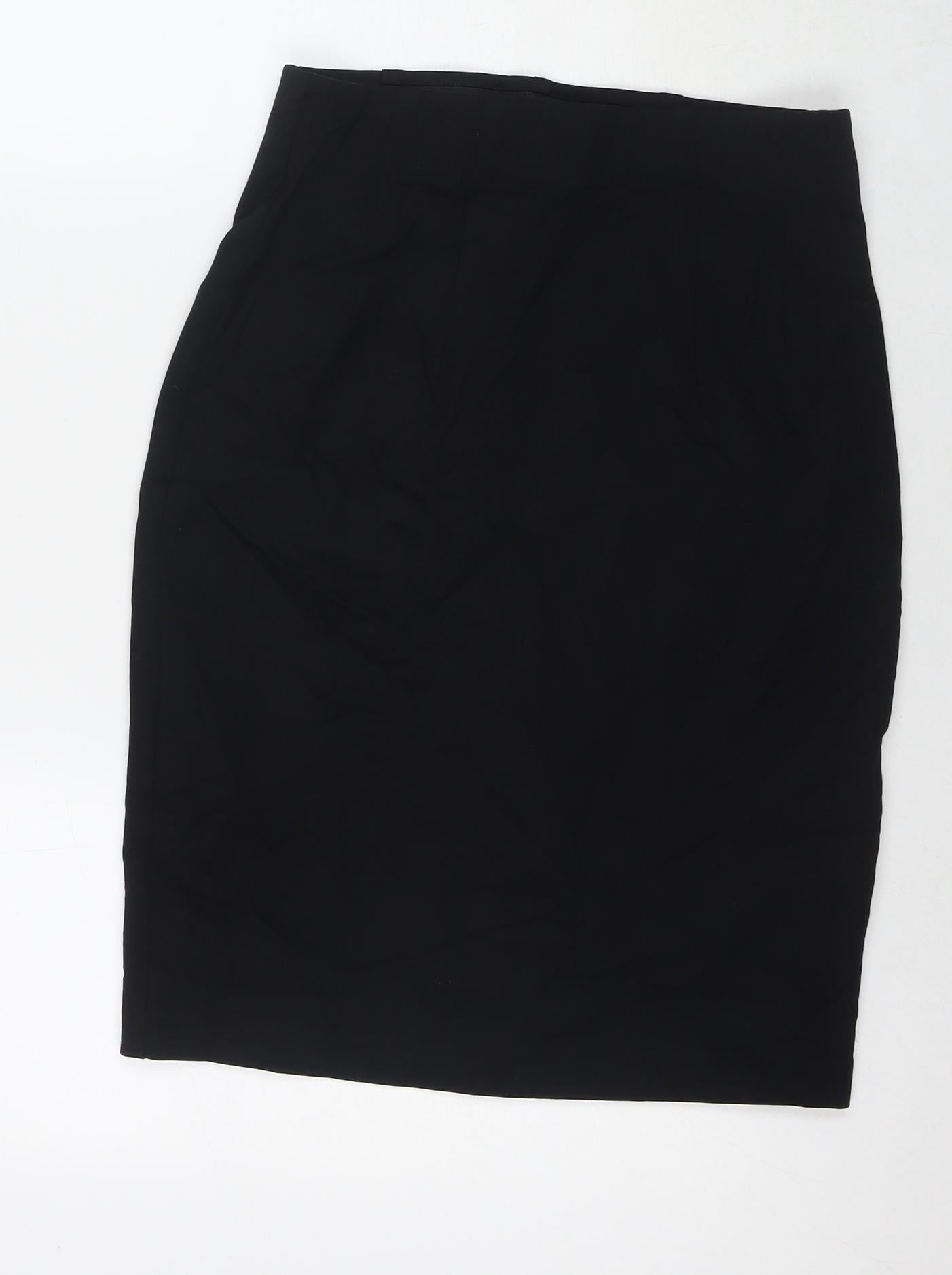 Marks and Spencer Womens Black Viscose Straight & Pencil Skirt Size 10