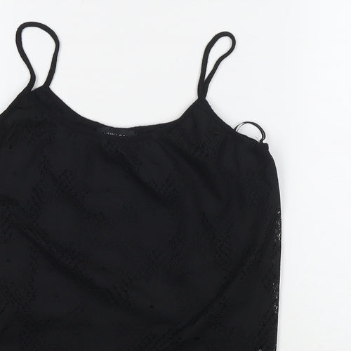 New Look Womens Black Polyester Basic Tank Size 12 Round Neck