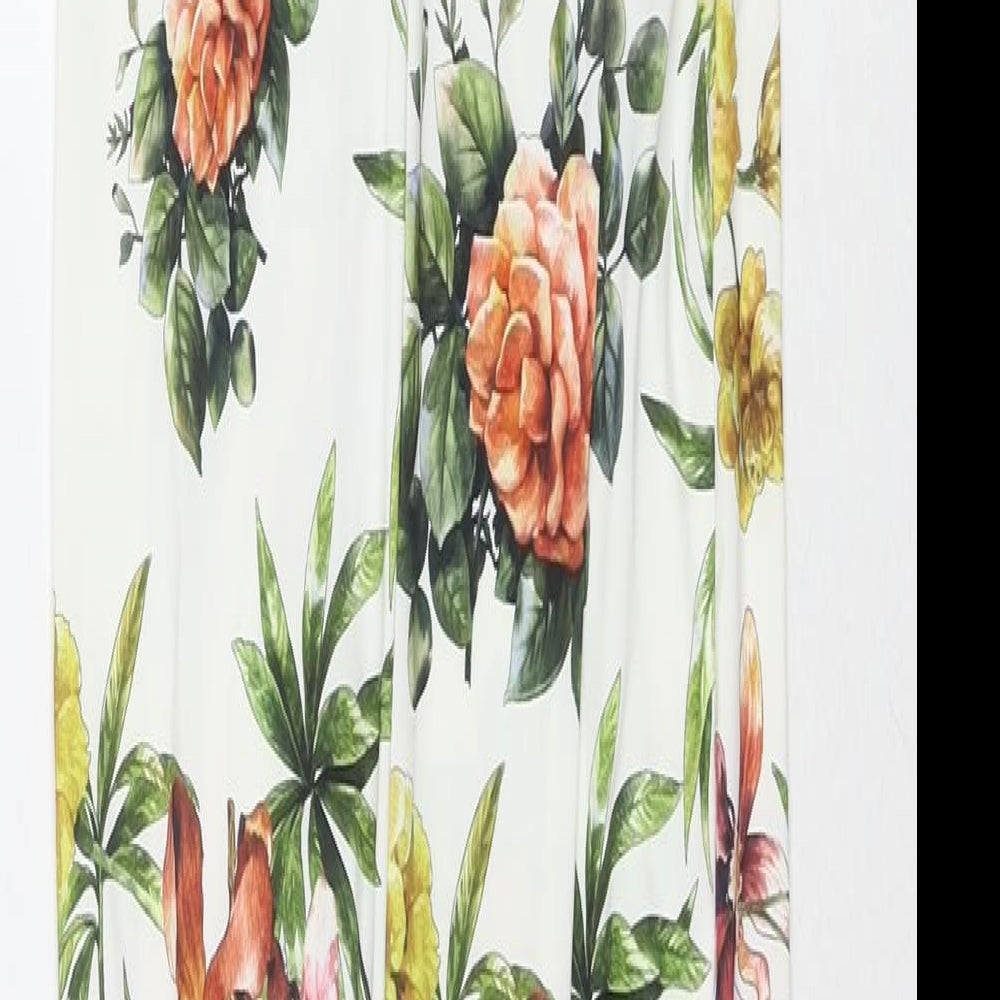 ASOS Womens Multicoloured Floral Polyester Maxi Size 6 V-Neck Pullover