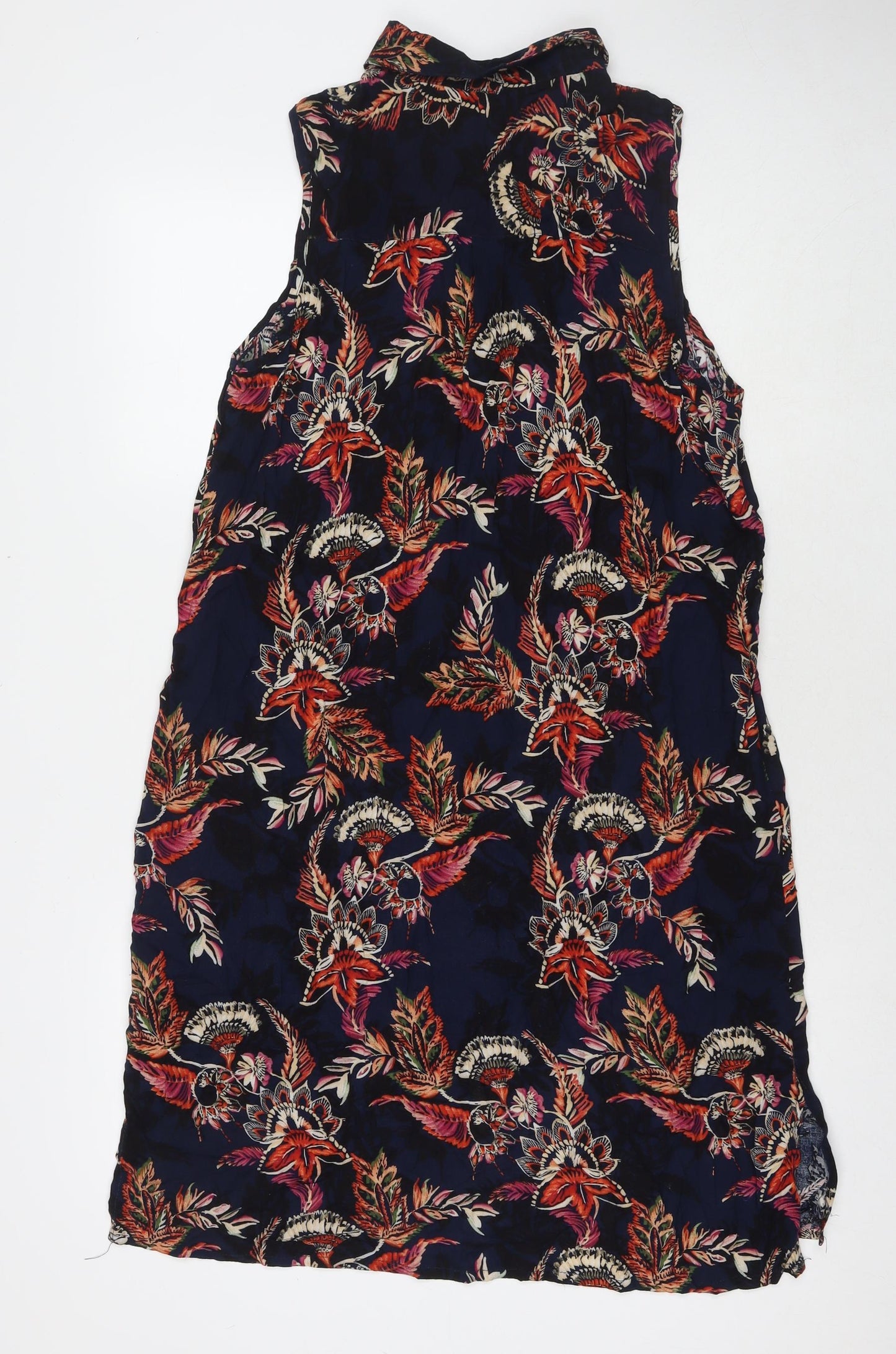 Oakridge Womens Multicoloured Floral Viscose Shirt Dress Size 16 Collared Button