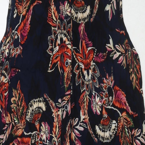 Oakridge Womens Multicoloured Floral Viscose Shirt Dress Size 16 Collared Button